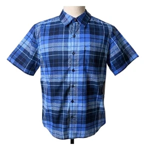 Marmot Men's Short Sleeve Plaid Button-Up Camp Shirt Blue Size L NEW - Picture 1 of 10