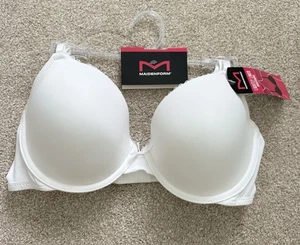 Sujetador Camiseta Maidenform 34D Blanco Satinado Ligeramente Forrado Copa Con Aros  - Imagen 1 de 4
