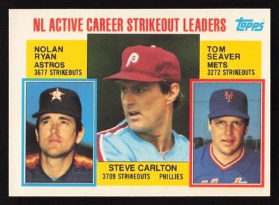 1984 Topps #707 Nolan Ryan/Steve Carlton/Tom Seaver TIFFANY (Glossy) *CREASE* - Image 1 of 2