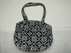 Vera Bradley Purse Glenna Concerto Satchel Shoulder Handbag Bag Black White - Picture 1 of 7
