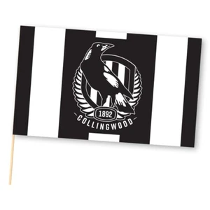 Collingwood Magpies Official AFL Medium Flag 30cm x 48cm with pole & tracking - Bild 1 von 1