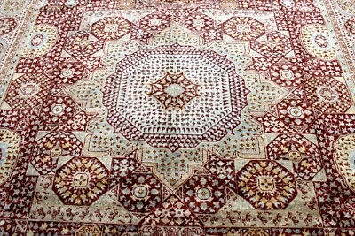 ALFOMBRA PAKISTANÍ RARA MAMLUKE TINTE VEGETAL ANUDADA A MANO 9X12 OBRA MAESTRA COMO NUEVA Foto 1 de 4