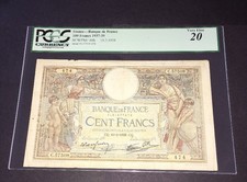 PCGS Currency Graded Banque De France 100 Francs Banknote 1938 P86b