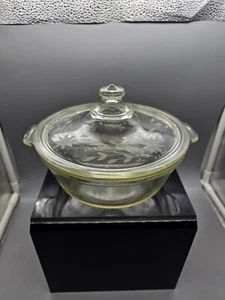Pyrex Casserole Dish 022 Clear Glass w/622-C Knob Top Lid 622-C 7" - Picture 1 of 7
