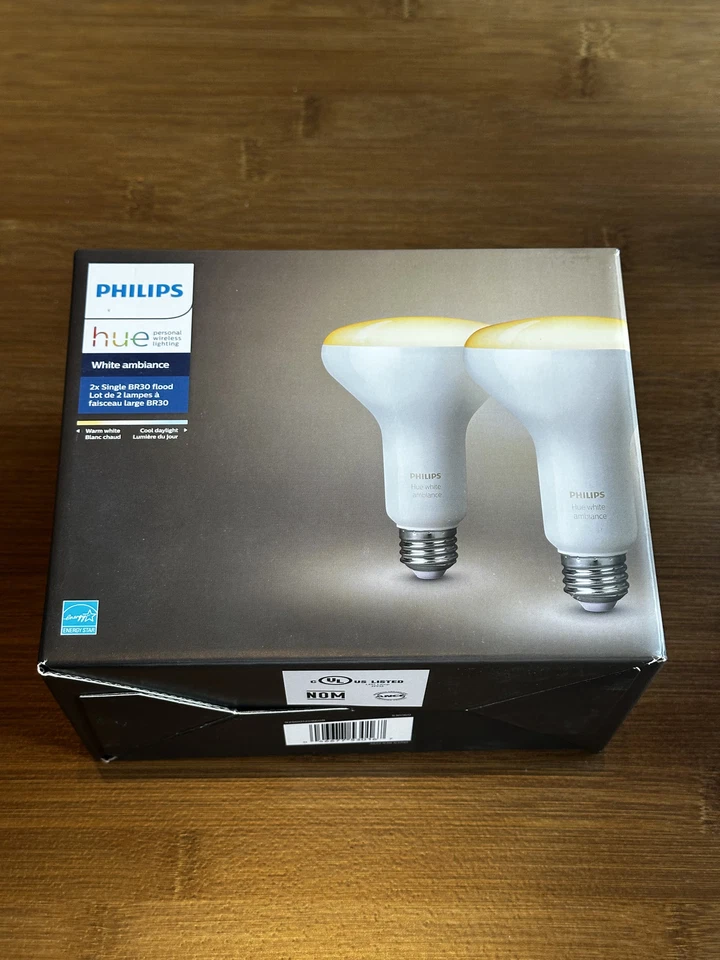 Philips Hue BR30 E26 Wi-Fi Dimmable LED Smart Flood Light White Ambiance 2-Pack - Image 1 of 1