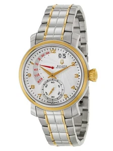 Reloj para hombre Bulova Accutron 65C107 Amerigo dos tonos SS esfera plateada hecho en Suiza - Imagen 1 de 8