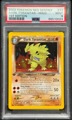 Pokemon 1st Edition HOLO DARK TYRANITAR 2002 Neo Destiny PSA 9 MINT - Image 1 of 2