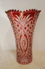 Cristal D'arques-Durand Ruby Cut To Clear Crystal 8 1/2" Vase