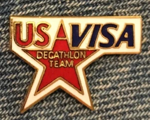 Pin Olímpico Decathlon ~ Equipo de EE. UU. ~ sin fecha ~ Patrocinador ~ VISA ~ 90 De colección - Imagen 1 de 1