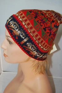 Inka Maki Alpaca Peruvian Beanie Hat Patterned Reversible Multicolor One Sz NWT - Picture 1 of 3