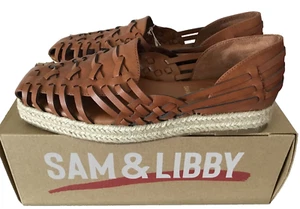 SAM & LIBBY BROWN ASHA ESPADRILLE SADDLE SHOES Sz 8 - Picture 1 of 10