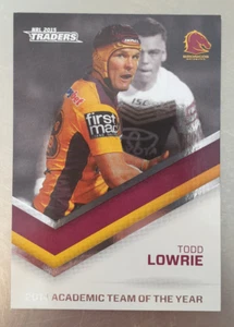 2015 NRL Traders Academic Team of the Year 2014 Card Todd Lowrie STR31/45 - Bild 1 von 2