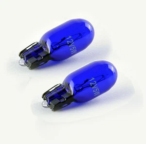 2x 501 T10 W5W Sidelight Parking bulbs WHITE 5500K Xenon Natural Blue Glass - Picture 1 of 2