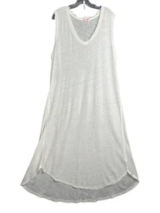 Fresh Produce 100% Linen Maxi Dress XL White Sleeveless Beach Resort Travel Pool - Picture 1 of 5