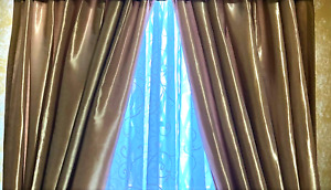 Faux Silk Antique Gold Blackout Curtain 2 Panels All Season  52"x 84” Rod Pocket