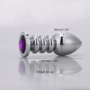 Anal Plugs Stainless Steel Beaded Butt Plug Adult Sex Toys Jewel Plug (UK) - Picture 1 of 12