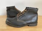 Vintage 90s Getta Grip Black Leather Steel Toecap Boots Size 10 Made In England