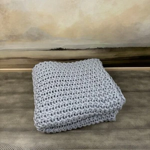 Pottery Barn Bayside Seed Stitch Throw Blanket 44”x56” Chambray Blue OB - Picture 1 of 6