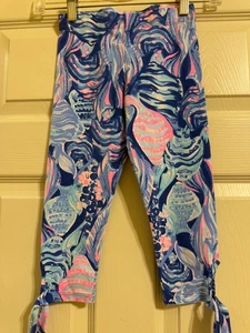 Lilly Pulitzer Pink and Blue Leggings Girls Size 6/7 - Picture 1 of 2