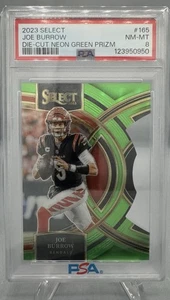JOE BURROW 2023 Panini Select Premier Neon Green # /499 Die-Cut Prizm PSA 8 - Picture 1 of 2