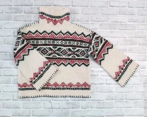 Polo Ralph Lauren Fair Isle Pullover Small Damen Zopfmuster Pulli Trichterausschnitt - Bild 1 von 9