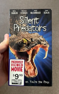 Sealed Previously Viewed Silent Predators VHS 1999 Snake Horror Sci-Fi Hollywood Foto 1 de 4