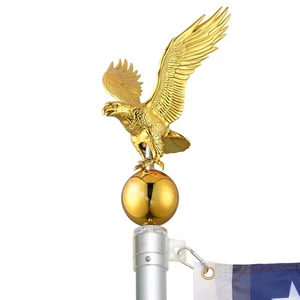 Apluschoice 14" Eagle Topper Gold Finial Ornament for Telescopic Flagpole Yard - Picture 1 of 8