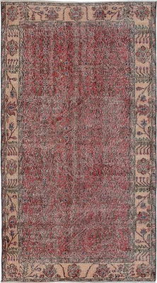 传统复古手工编织小地毯 3 英尺 8 英寸 x 6 英尺 8 英寸东方羊毛地毯 — 第 1/2 张图片