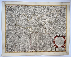 MAPA ANTIGUO GRANDE TIROL AUSTRIA ITALIA 1686 GIACOMO DE ROSSI-CANTELLI DA VIGNOLA - Imagen 1 de 16