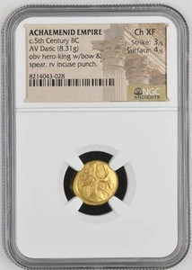 5TH CENTURY BC Archaic Achaemenid AV Daric NGC Ch XF 3/5 4/5 - Picture 1 of 2