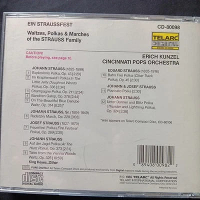 STRAUSSFEST Waltzes Polkas Marches Kunzel CINCINNATI POPS CD Like New NEW CASE - Image 1 of 2