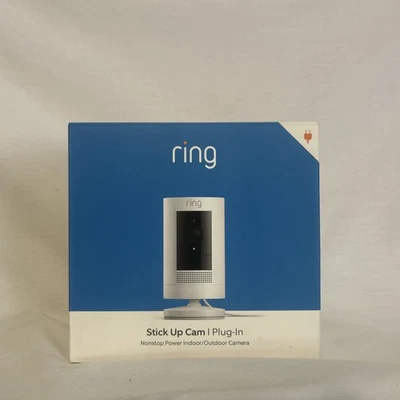 Кольцо Stick вверх камеры подключаемый внутренний/наружный 1080p проводной камеры безопасности белый новый - Изображение 1 из 4