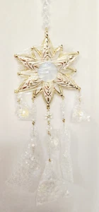 Kirks Folly Winter Sunlight Seaview Moon Snowflake Shimmer Ornament GT OOAK #141 - Picture 1 of 10