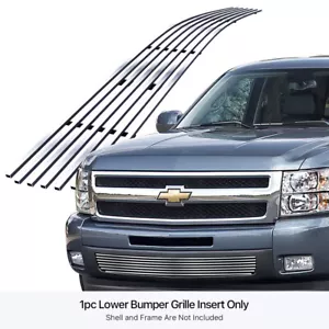 Se adapta a Chevy Silverado 1500 2007-2013 parachoques inferior cromo billet rejilla inserto - Imagen 1 de 7