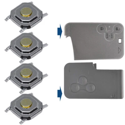 MT-KEY 4x Mikrotaster für Renault Schlüssel Karte Mikro Taster Schalter Drucktasten