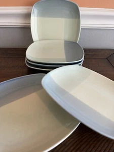 222 BLOCCHI QUINTO COLORE BLU VERDE PANE BURRO SET 6 PIATTI - Foto 1 di 8