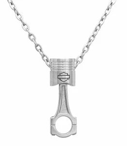 CATENA PISTONE COLLANA COLLANINA GIROCOLLO CIONDOLO HARLEY DAVIDSON BAR & SHIELD - Imagen 1 de 12