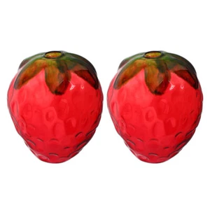  2pcs Strawberry Glass Cups Cute Fruit Drinking Glasses Unique Glass Tumbler - Picture 1 of 12