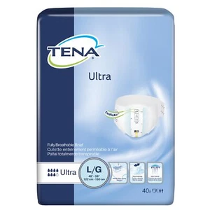 TENA Ultra Adult Disposable Diapers Incontinence Briefs L Breathable 67300 40 Ct - Picture 1 of 9