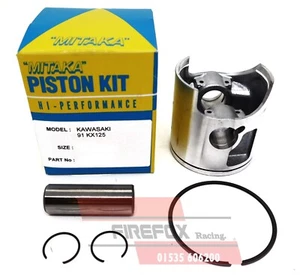 Kawasaki KX125 1991 56mm Bore Mitaka Racing Piston Kit & SMALL END BEARING - Picture 1 of 3