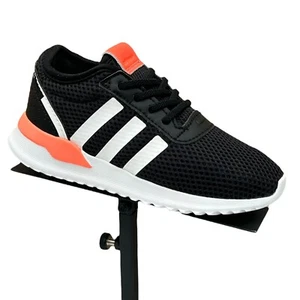 Adidas Toddler Girl's Slip-on Sneakers Size 9.5 Black/Coral Lightweight Shoes - Picture 1 of 13