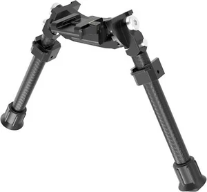 8" - 12” Adjustable Bipod Heavy Duty Carbon Fiber Tactical Rifle Bipod Black - Picture 1 of 7