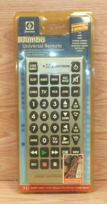 Genuine Emerson Jumbo Universal REMOTE Control *NEW* TV / VCR / DVD / CABLE etc - Image 1 of 4