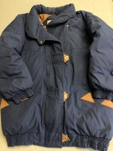 VTG First Down Puffer Coat Mens Medium Duck Down Retro Insulatef Winter Jacket - Picture 1 of 7