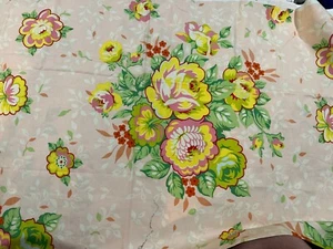 Heather Bailey Fabric Pop Garden Rose Bouquet Retro Green Yellow Quilt 1 YARD - Picture 1 of 5