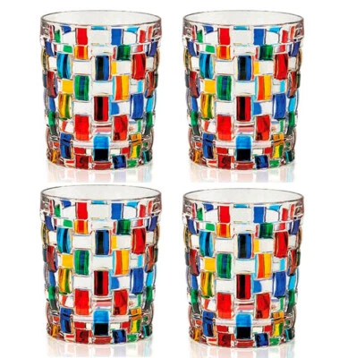 KENSINGTON ROW HOME COLLECTION NAPOLI STEMLESS WINE GLASS - OLD FASHIONED GLASS - SET OF FOUR