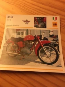 Rumi 175 VT 1954 Tarjeta Moto Colección Atlas Italia - Imagen 1 de 2