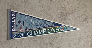 1993 Dallas Cowboys Super Bowl XXVIII Champs Back to Back pennant Aikman Smith - Picture 1 of 5