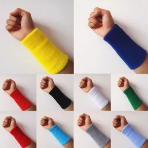 2/1pc Wrist Sweat Bands Cotton Wristband Sweatband Sports Basketball Baseball - Picture 1 of 43