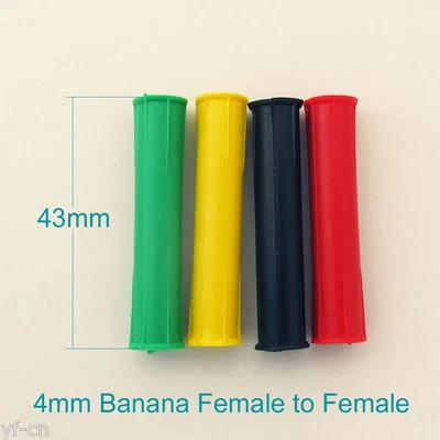 1set 4 color Silicone Copper 4mm Banana Female to Female Extender Connector - Image 1 of 4